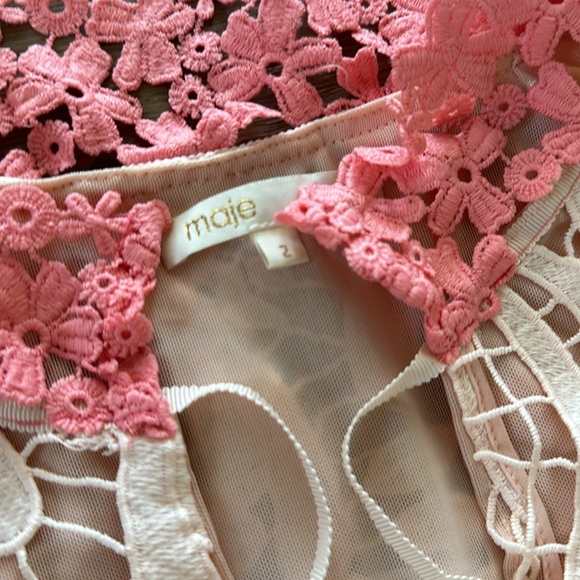Maje Dress Pink Lace size 2 - Picture 2 of 4